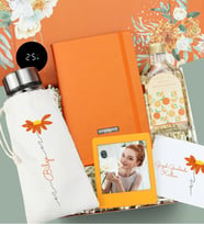 Kişiye Özel Dereceli Cam Matara & Defter & Kolonya & Çerçeve Hediye Seti