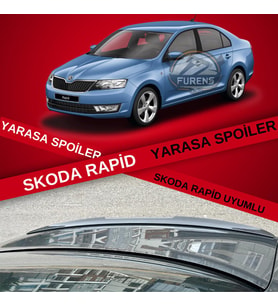 Skoda Rapid Bagaj Üstü Slim Yarasa Spoiler Piano Black Parlak Siyah