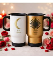BK Gift Kişiye Özel Sevgili Çift Tasarımlı 2’li Kulplu Beyaz&Gold Çelik Termos Mug 450 ml -5, Sevgiliye Hediye, Sevgililer Günü Hediyesi