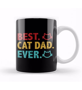 Best Cat Dad Ever Funny Cat Daddy Father Day Vintage 01 Kupa Bardak Porselen