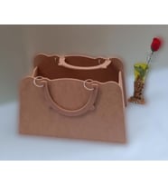 Hobi 90069 Dekoratif Bayan Çantası Ahşap MDF HAM  El Yapımı