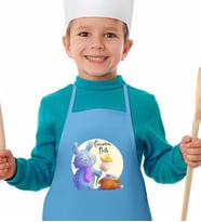 BK Gift Kişiye Özel Paskalya Bayramı Mavi Çocuk Mutfak Önlüğü-11