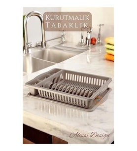 Bulaşık Durulama Sepeti Tabaklık Bulaşık Kurutmalık Kahve Alessi 715438