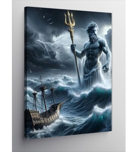 Kanvas Tablo Poseidon Ve Deniz