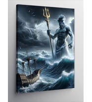 Kanvas Tablo Poseidon Ve Deniz