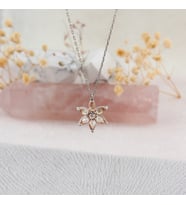 925 Ayar Gümüş Lotus Çiçegi Kadın Kolye İnlove