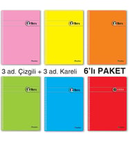 Lexroo A5 Spiralli Okul Defteri - 6’lı Paket