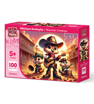 Art Çocuk Müzisyen Kovboylar 100 Parça Puzzle