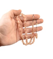 Özel Seri İmzalı Sistem Püsküllü 10x8 mm Arpa Kesim Ateş Kehribar Tesbih