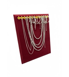 Süet Kumaş Bordo Renk 20/16 Cm Ayaklı Kanca Bileklik Sergileme Standı