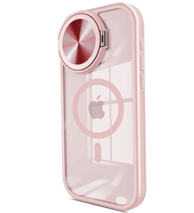 Newface Apple iPhone 14 Pro Max Kılıf Teleskop Lens Magsafe Silikon Kapak - Pembe