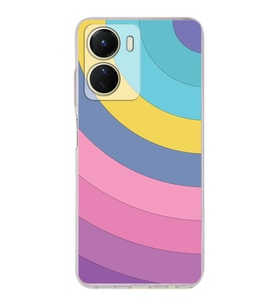 PrintiFy Vivo Y16 Uyumlu Kamera Korumalı Renk Cümbüşü B Tasarımlı Şeffaf Silikon Kılıf