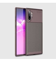 Samsung Galaxy Note 10 Plus Kılıf Esnek Soft Karbon Tasarım Legion Serisi (Kahverengi)