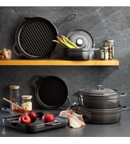 Schafer Guss Chef Döküm Basık Tencere 26 Cm 2 Parça-Gri
