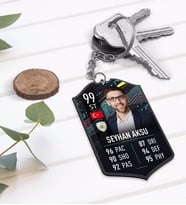 BK Gift Kişiye Özel Ahşap Anahtarlık Futbolcu Kartı-13