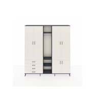 Arges Gardrop 14 Raflı 4 Çekmeceli Tek Askılı 220x30x243 Antrasit-Aytaşı