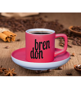 BK Gift Kişiye Özel İsimli Mat Fuşya Renk Türk Kahvesi Fincanı-1 Renkli Türk Kahvesi Fincanı, Arkadaşa Hediye ,  Anneye Hediye , Kahve Fincanı