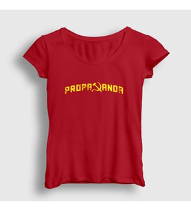Presmono Kadın Kırmızı Propaganda CCCP Sovyetler Birliği T-Shirt 267239tt (Kırmızı)