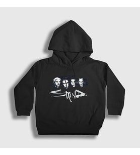 Presmono Unisex Çocuk Siyah Band Staind Kapüşonlu Sweatshirt 429538tt