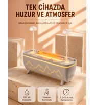 Aroma Difüzörü 280 ML Yağmur Damlası Efektli Hava Nemlendirici Uzaktan Kumandalı LED Işıklı