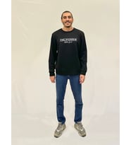Erkek Bisiklet Yaka Rahat Kalıp 3 iplik Kalın Californıa Baskılı  Sweatshirt SPR24SW32 (Siyah)