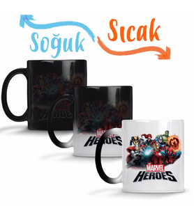 Marvel Heroes Sihirli Kupa Bardak Porselen