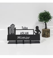 Mimar Masaüstü İsimlik - Metal Masa İsimliği - Kişiye Özel İsimlik