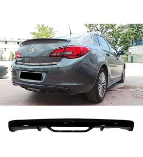 Opel Astra J Sedan Difüzör Parlak Siyah Plastik 2011-2018 Arka-difizör-bodykit-ek-karlık