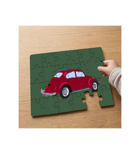 Kırmızı Araba Tasarımlı 24 Parça Ahşap Çocuk Puzzle MPK0112