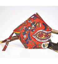 ETNİK DESENLİ KİREMİT KIRMIZISI BAĞLAMALI KEDİ VE KÖPEKLER İÇİN BANDANA