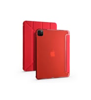 iPad Pro 12.9 2021 5.Nesil Kalemlikli Standlı Katlanabilir Kılıf (Kırmızı)