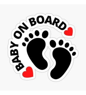 Arabada bebek var Baby On Board Sticker Etiket 19CM md16