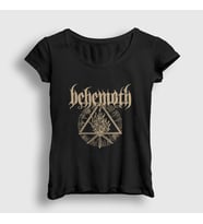 Presmono Kadın Siyah Fire Behemoth T-Shirt 16737tt