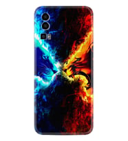 General Mobile GM 23 Kılıf Silikon Desen Özel Seri Red Blue Leon 1714