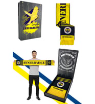 UNISEX SARI LACİVERT FENERBAHÇE DOKUMA ATKI UV KUTU HEDİYELİ