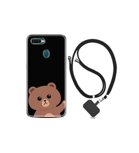 Tecno Spark 7t Kılıf Resimli Desenli Silikon Boyun Askılı Hello Bear 1905