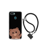 Tecno Spark 7t Kılıf Resimli Desenli Silikon Boyun Askılı Hello Bear 1905