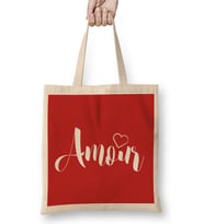 French Slogan Amour Love Heart Bez Çanta Uzun Saplı