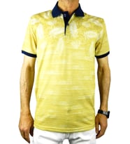 ÇİZGİ TRİKO ERKEK POLO YAKA PALMİYE TSHİRT 3514 (Hardal)