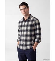 LCWAIKIKI Classic Siyah Relax Fit Ekose Gabardin Erkek Gömlek