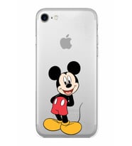 Apple iPhone SE 2022 Uyumlu Kamera Korumalı Tıpalı Kapak Mickey Mouse TasarımlıŞeffaf Kılıf