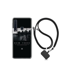 Samsung Galaxy A9 2018 Kılıf Desenli Silikon + Şarj Kulaklık Koruyucusu New York 1612