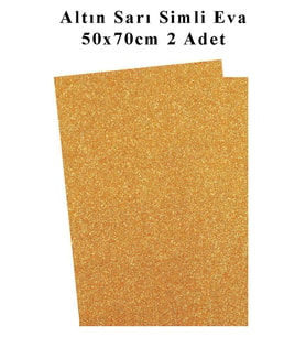 Altın Sarı Gold Simli Eva 50x70 cm 2 Adet Simli Eva Süngeri Okul Kreş Anasınıfı Elişi Etkinlikleri