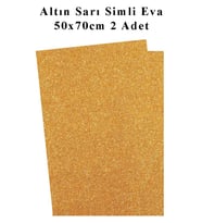 Altın Sarı Gold Simli Eva 50x70 cm 2 Adet Simli Eva Süngeri Okul Kreş Anasınıfı Elişi Etkinlikleri