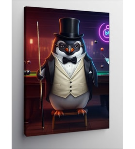 Kanvas Tablo Smokinli Penguen