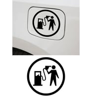 13 X 13 Cm Benzin Deposu Sticker Araba Yakıt Deposu Araba Oto Sticker Siyah (Siyah)