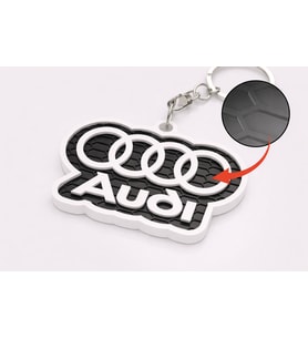 Audi Yazılı 3D Baskı Anahtarlık – Petek Desenli Premium Araba Anahtarlığı, Şık Oto Aksesuar