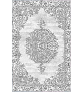 Eliana Home Baskılı, Yıkanabilir Kaymaz Taban Salon Halısı LNA1372-HY-1036 100x150 cm (Gri)