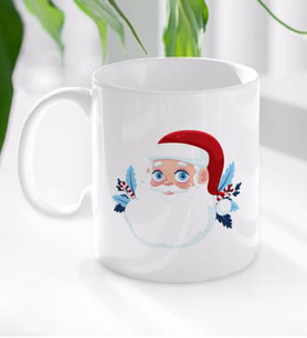 BK Gift Noel Baba Tasarımlı Beyaz Kupa Bardak-5