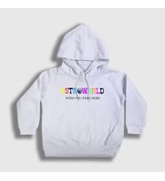 Presmono Unisex Çocuk Beyaz Astroworld V4 Travis Scott Kapüşonlu Sweatshirt 44713tt (Beyaz)